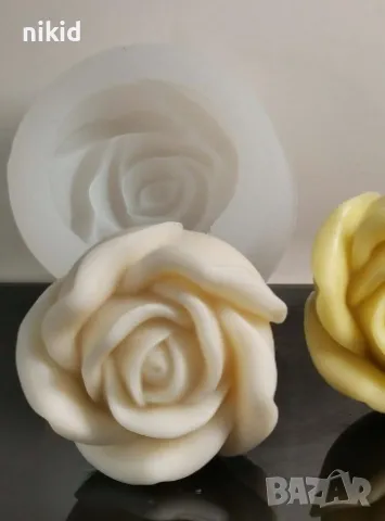 роза ароматна силиконов молд форма фондан гипс сапун свещ, снимка 4 - Форми - 41063213