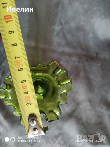 стъклена ваза арт деко за декорация, снимка 3 - Антикварни и старинни предмети - 32116587