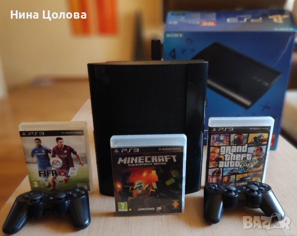 PS3 Playstation3  Пс3 Плейстейшън3 slim pro +2 контролера и 3 игри, снимка 1 - PlayStation конзоли - 44458042