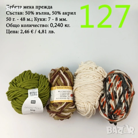 Евтини прежди в малки количества - нови и остатъци, снимка 4 - Други - 52042357