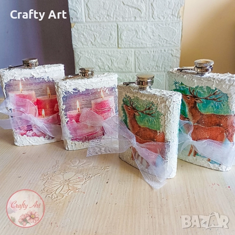 Метална манерка с коледна декорация, снимка 2 - Декорация за дома - 52402955