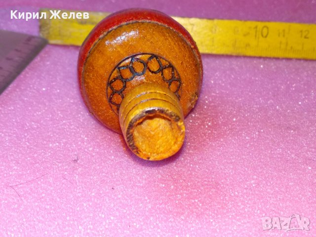 СТАР ПИРОГРАФИРАН РИСУВАН ДЪРВЕН ЕТНО СУВЕНИР 42855, снимка 2 - Декорация за дома - 44185089