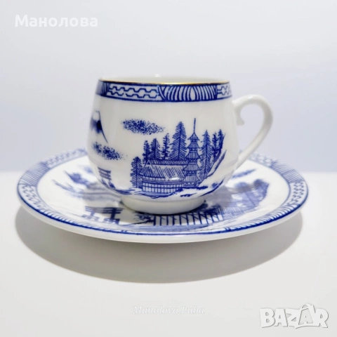 Колекционерска порцеланова чаша с чинийка