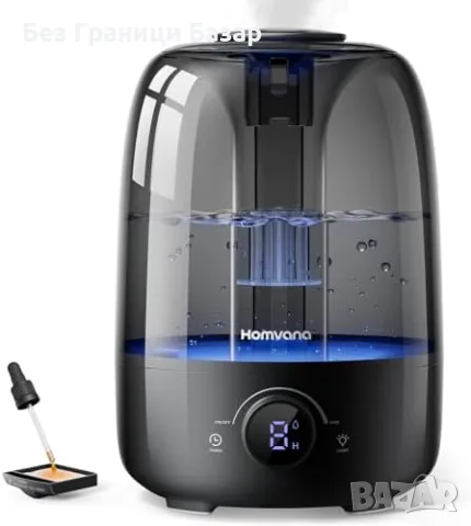 Нов Овлажнител за въздух с арома дифузер и 7-цветна LED светлина за дом стая