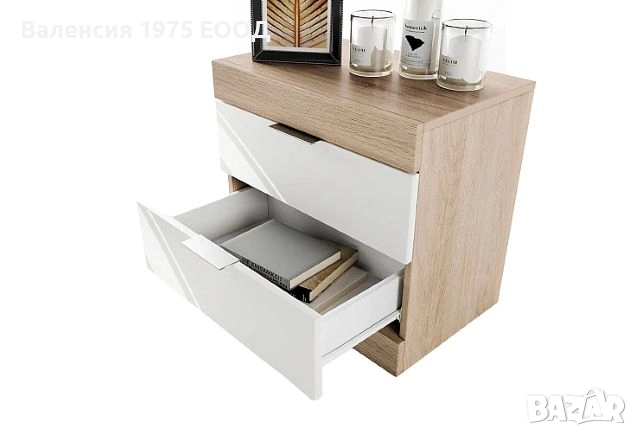 Нощно шкафче с две чекмеджета Сити 3074( различни цветове), снимка 15 - Шкафове - 46494073