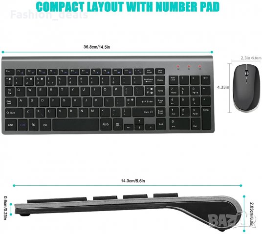 Нова USB Ергономична тънка клавиатура и мишка за компютър лаптоп Mac, снимка 5 - Други - 36975184