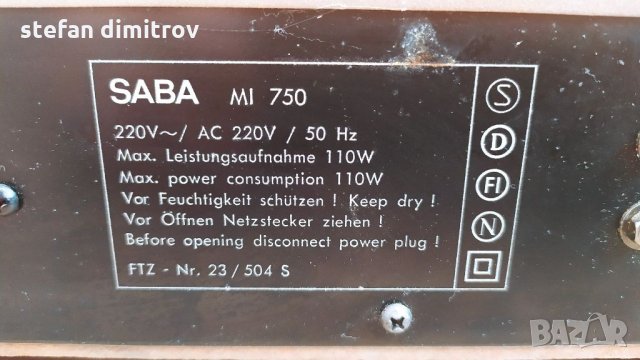 Saba MI 750., снимка 10 - Ресийвъри, усилватели, смесителни пултове - 33873681