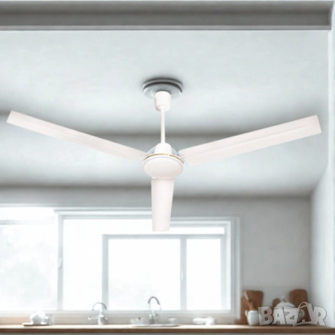 Метален таванен вентилатор Muhler MCD-54056 – 142 см (56"), 60W, с регулатор на стена, снимка 5 - Други стоки за дома - 52100136