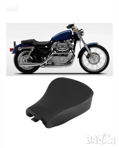 Седалка за мотоциклет, черна, 36x26x9 см, изработена от еко кожа и дунапрен 