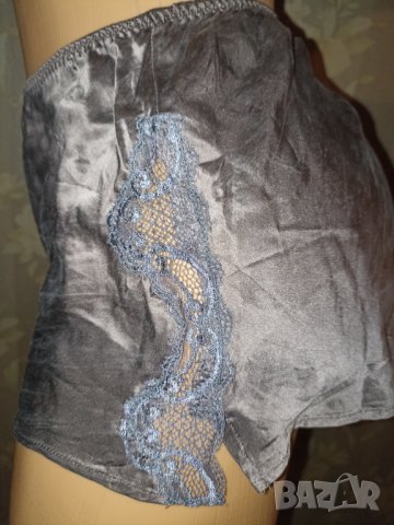 Копринени фини шорти в бежовокафяв цвят със странична дантела  М, снимка 4 - Бельо - 38313037