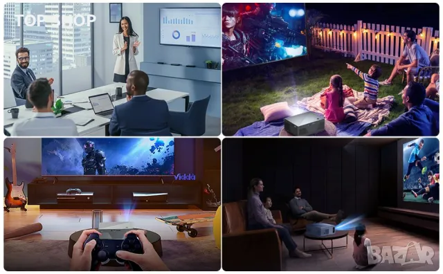 Проектор с Wifi и Bluetooth, Wielio GC05A 16000 lum с екран, снимка 6 - Плейъри, домашно кино, прожектори - 48648493