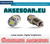 Габаритни 2 крушки BA9S 5 SMD 5050 Автомобилна LED вътрешна лампа крушка за Регистрационен номер , снимка 4