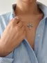 Сребърен Кръст с Естествени Топази Light Blue 🩵, снимка 2