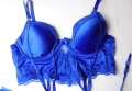 Censored 85D синьо бюстие с вградени жартиери за чорапи., снимка 7