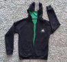 Черно-зелено горнище/суичър с цип Adidas за момче 10-12г., снимка 1
