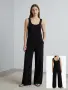 Дамски плетен гащеризон ZARA, размер S – черен, с джобове, снимка 1