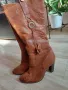 кафяви ботуши естествена кожа с топла подплата, снимка 1