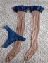 Дамски чорапи със синя дантела, снимка 1