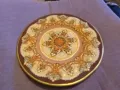Дървена чиния от соца 1990г отлична ръчно рисувана за стена фи 23см, снимка 1