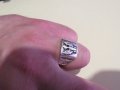 Стар мъжки сребърен царски пръстен със орел  символ на държавността, сребро, снимка 6