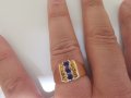 Златен пръстен с лилав аметист , снимка 12