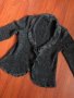 Дамска тъмносива плетена жилетка с дантела, снимка 1 - Жилетки - 31056173