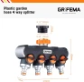 НОВ GRIFEMA, gE1401-4 4-посочен разпределител с адаптер за регулиране на дебита, напояване..., снимка 2