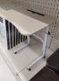 Подвижна маса, бюро поставка за лап топ таблет с метални крака и колела 60x40x3 см, снимка 2