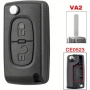 Кутийка за ключ с 2 бутона, острие VA2 за Peugeot 207 307 308 407 607 Expert Partner Berlingo Citroe, снимка 1