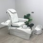 Стол за спа педикюр/маникюр/масаж + табуретка Omega - бял-черен