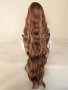 Светло кафява дълга къдравa nepyka нa кичури с бретон, снимка 5