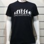 Нова мъжка тениска с трансферен печат Човешка еволюция в черен цвят, снимка 9