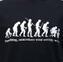 Нова мъжка тениска с трансферен печат Човешка еволюция в черен цвят, снимка 13
