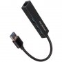USB Хъб USB3.2 Axagon HMA-GL3A 3 USB + Gigabit LAN Черен Метален Разклонител