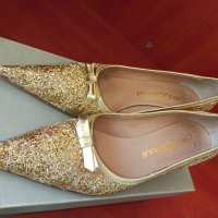 Златисти официални обувки Euro Donna, снимка 6 - Дамски елегантни обувки - 36717444