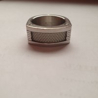 Оригинален стоманен пръстен с карбон SETTE, снимка 2 - Пръстени - 31877858