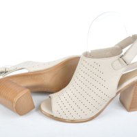 Дамски елегантни сандали на ток от естествена кожа - Два цвята, снимка 9 - Сандали - 40574479