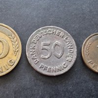 Монети . Германия. 1, 10 и 50 пфенига. 1949 година., снимка 1 - Нумизматика и бонистика - 38160553