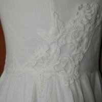 Кокетна бяла рокля с бродерия🍀👗S,M🍀👗арт.402, снимка 4 - Рокли - 29720943
