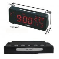 Настолен часовник с термометър, календар и 2 аларми Код 763, снимка 1 - Други стоки за дома - 30912812