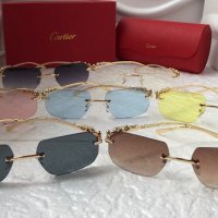 Cartier 2022 мъжки слънчеви очила с кожа, снимка 11 - Слънчеви и диоптрични очила - 38195936