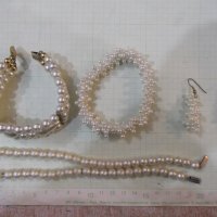Комплект от изкуственни перли /гердан, гривни-2 бр. и обеци/, снимка 3 - Бижутерийни комплекти - 40725998