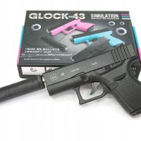 Еърсофт: Метален пистолет със заглушител GLOCK-43 AIRSOFT, снимка 1 - Други - 40734988