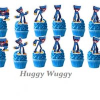 12 бр Хъги Лъги Huggy Wuggy топери за мъфини кексчета украса декор парти, снимка 1 - Други - 36744220
