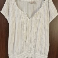 Дамска бяла кенарена блуза, снимка 1 - Блузи с дълъг ръкав и пуловери - 40375527