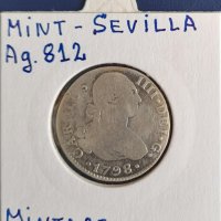 Монета Испания - 2 Реала 1798 г. Крал Карлос IIII - Сребро, снимка 2 - Нумизматика и бонистика - 31649858