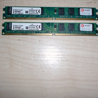 229.Ram DDR2 800 MHz,PC2-6400,2Gb,Kingston.Кит 2 броя, снимка 1 - RAM памет - 36415990