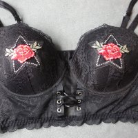 Intimissimi Lingerie 80C луксозен черен дантелен сутиен, снимка 2 - Бельо - 42831935