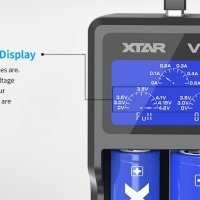 Зарядно/тестер XTAR VC2 с LCD за 18650 Li-Ion акумулаторни батерии, снимка 4 - Друга електроника - 37791689
