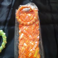 Плетен колан с пайети в оранжево и зелено,кафяво , снимка 2 - Колани - 34031771
